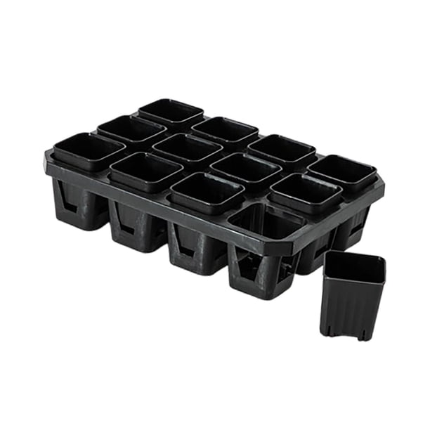 Maceta para plántulas, para exterior e interior, contenedor para plantas de hortalizas 12 cuadrícula