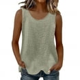 thumbnail image 2 of ITSAME Womens Cotton Tank Tops Crewneck Sleeveless Shirts Summer Loose Casual Tops Green Size 2XL, 2 of 8