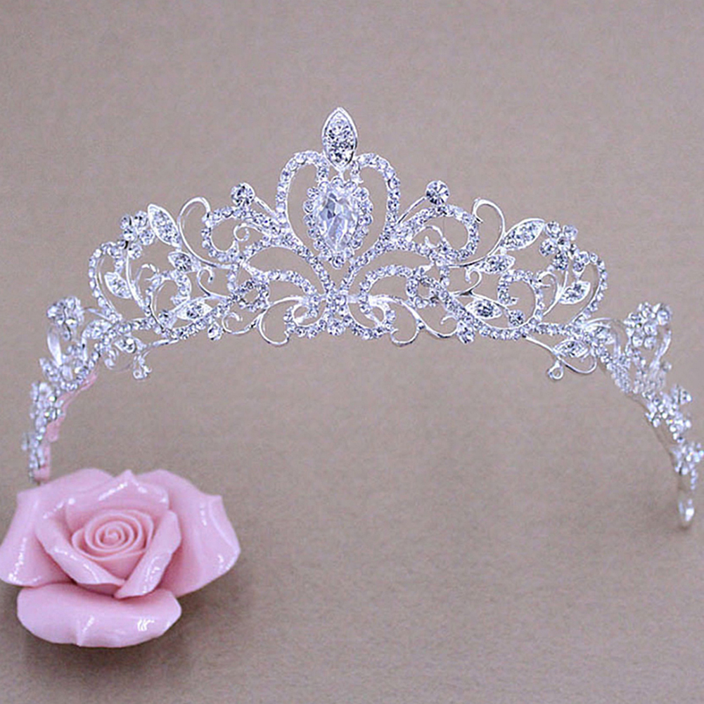Wedding Bridal Crystal Rhinestone Hair Crown Headband Headwear;Wedding Bridal Crystal Rhinestone Hair Crown Headband Headwear - image 2 of 8