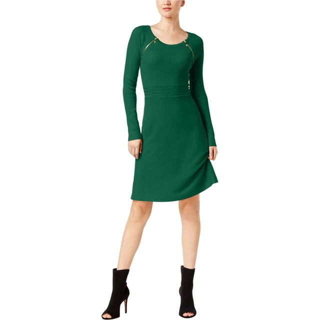I.N.C Robe Droite à Fermeture Éclair pour Femmes, Verte, Très Grande