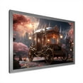 thumbnail image 2 of Designart "Pink Floral Decor on a Princess Carriage" Transportation Framed Wall Art Decor - Modern Pink Old American Cart Hallway Framed Wall Art Decor, 2 of 6
