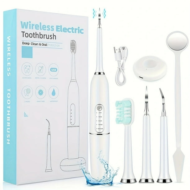 Intelligent Touch Tooth Cleaner With Seat Charging Tooth Punch Device To Remove Stains And Tartar Electric Toothbrush Home Dental Beauty Instrument