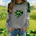 thumbnail image 2 of Kilaqueen St Patricks Day Womens Sweatshirt Crew Neck Long Sleeve Funny Plaid Pullover Tops Casual Classic Fit Holiday Vacation Sweatshirts, 2 of 5