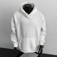 thumbnail image 4 of HXWCHs Men's Warm Hoodie Men's Solid Color Hooded Sweatshirt for Everyday Casual Wear with Comfort Fit White XXXL, 4 of 4