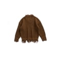 thumbnail image 2 of ITFABS Solid Color Sweater, Baby Girls Distressed Long Sleeve V-neck Pullover, 2 of 9