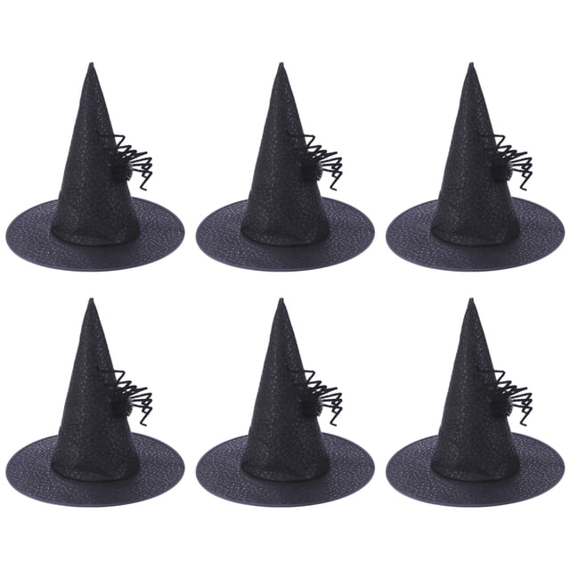6pcs Halloween Witch Hats novela Caps Accesorios de disfraces de brujas de Halloween