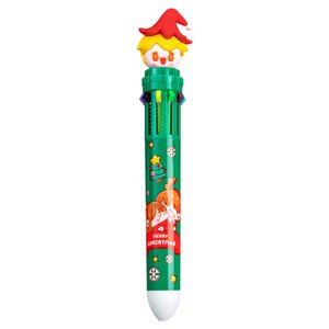 Rbaofujie Stylo à bille de Noël, 10 Couleurs Encre, 1 Nombre