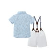 thumbnail image 2 of WISDOM Toddler Boy Clothes Formal Outfit Bowtie Dress Shirt Suspender Pants Cotton Fabric 3pcs Set, 2 of 8