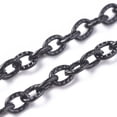 thumbnail image 3 of 1roll 304 Stainless Steel Textured Cable Chains Unwelded with Spool Oval Electrophoresis Black 3x2x0.6mm about 32.8 Feet(10m)/roll Black, 3 of 4