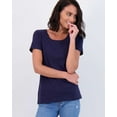 thumbnail image 2 of Real Essentials 4 Pack: Women's Classic-Fit Cotton Short-Sleeve Scoop Crew Neck T-Shirt (Available in Plus Size), 2 of 6
