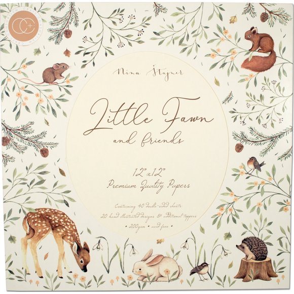 Craft Consortium Bloc de Papier Double Face 12"X12 Pouces 40/Pkg-Little Fawn & Friends PAD008