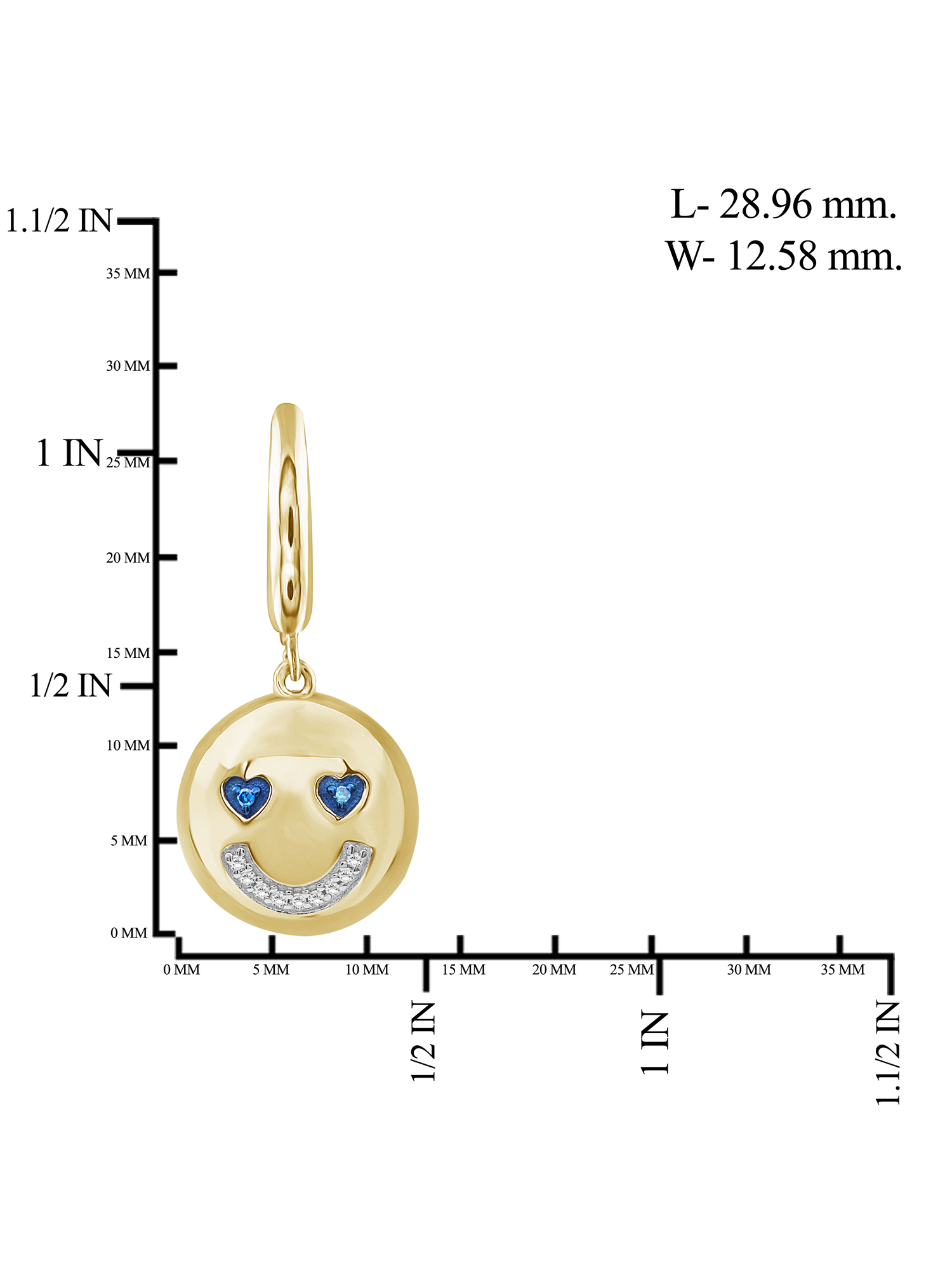 JewelersClub Accent Blue And White Diamond 14K Gold Over Silver Emoji Earrings