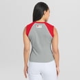 thumbnail image 2 of Women's WEAR by Erin Andrews  Heather Gray Philadelphia Phillies Cropped Raglan Tank Top, 2 of 4