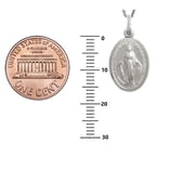 Ritastephens Italian Sterling Silver Mini Miraculous Virgin Mary Medal Charm Pendant Necklace
