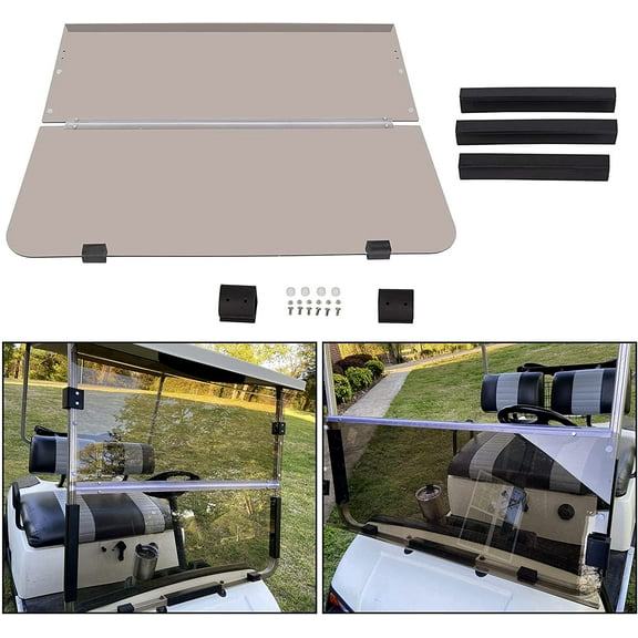 Kojem Windshield 1995-2003 Yamaha G14 G16 G19 Tinted/Smoke Fold Down Windscreen,Gas,Electric Golf Cart 3/20'' Thick