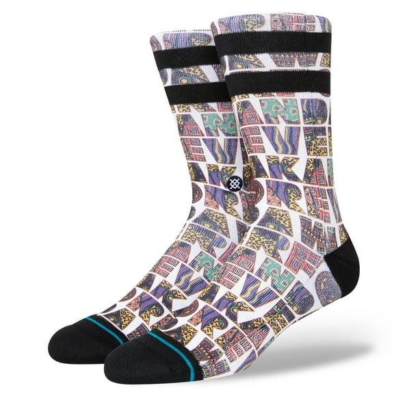 Stance Men's Crew Socks size L ~ wakanda forever white