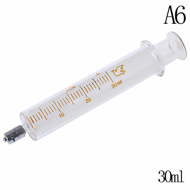 1ml To 100ml Glass Syringe Luer Lock Head Reusable Glass Injector Syringe