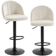thumbnail image 1 of HOMCOM Bar Stools Set of 2, Swivel Counter Height Barstools, Cream White, 1 of 10