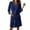 01_Blue, variant on HNMKIU Women's Plus Size Lightweight 3/4 Sleeve Robe Knee Length Bathrobe Women's Sleepwear for Spa and Home 02_White,XXXL