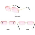 thumbnail image 2 of Gafas de sol rectangulares sin montura para mujeres/hombres, montura ultraligera de metal. Levamdar  LRWJ277-5, 2 of 4