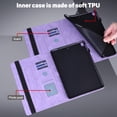 thumbnail image 2 of ELEHOLD for Amazon Kindle Fire Max 11 Case (13th Generation, 2023 Release) 11" Flip Leather Case with Card Slots Kickstand Pen Holder Flower Pattern Skin-Touch Shockproof Cover, Purple, 2 of 8