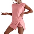 thumbnail image 3 of Little L Womens 12 Board Shorts Juniors Swimsuit Two Piece with plus Size Long Short Swimsuit Womens Board Suit Women plus Size Swim Shorts High Waist Bathing Suit Shorts Suit Button Pattern, 3 of 3