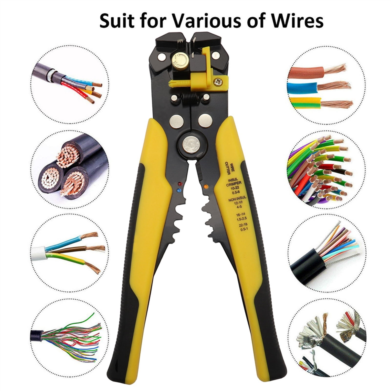 Pliers 5-in-1 Automatic Wire Stripper Cable Cutter Multitool Wire Stripping Tools Crimping Pliers Cable Crimper 0.2-6.0mm² ,Durability That Lasts