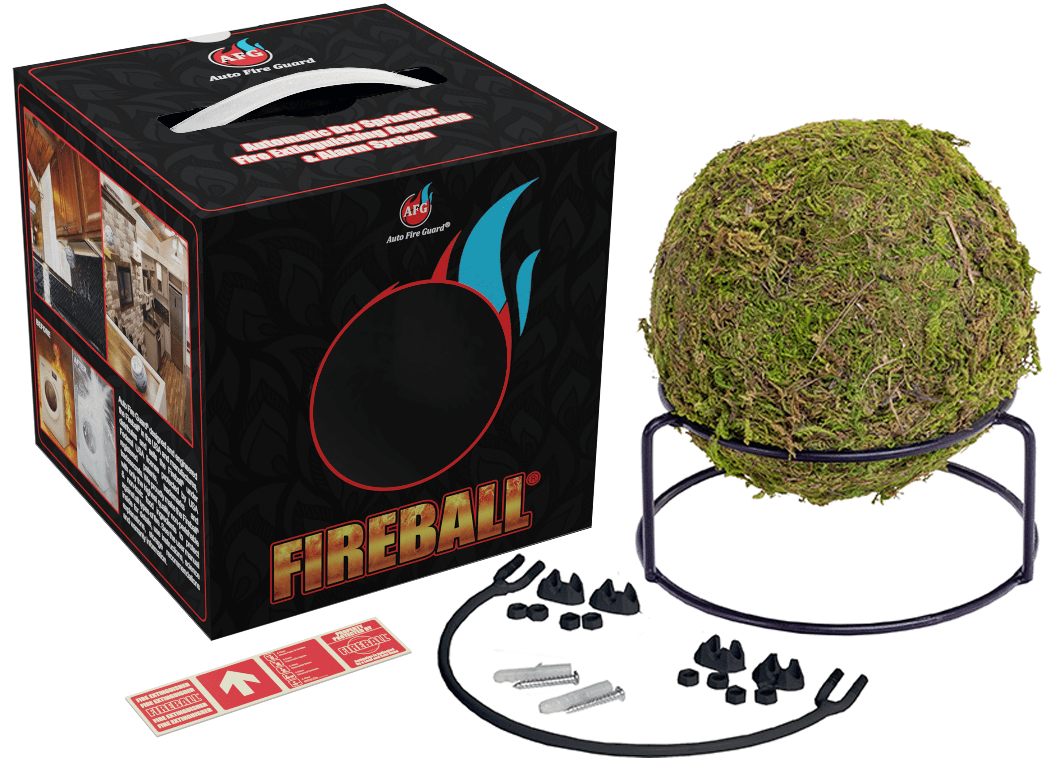 Moss // Fireball // Automatic Fire Extinguisher Ball + Stand // 3lbs