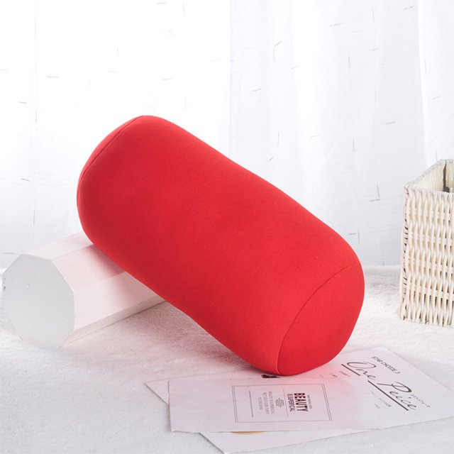 Ruiboury Roll Pillow For Neck And Back Support Soft And Comfortable All Day Long Natural Polyester Neck Back Support Pillow pink 30X16 1Set