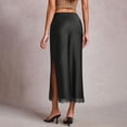 thumbnail image 5 of MuXiKeJi Clothes Women's Satin Maxi Skirts 2026 Spring High Waisted Flowy Long Silk A Line Elegant Business Casual Formal Slip Skirt, 5 of 5