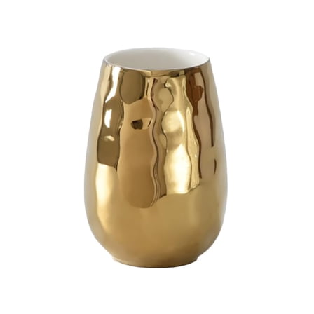 Pampa Bay Porcelain Wine Tumbler, 12 oz., Gold Finished Metallic Exterior, Oven and Dishwasher Safe