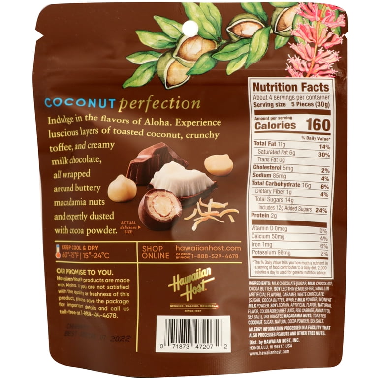 Hawaiian Host Toasted Coconut Mlk Choc Mac Nuts creamy - Walmart.com