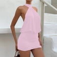 thumbnail image 5 of Summer Maxi Dresses for Womens 2026 Fashion Plus Sise Sleeveless Round-Neck Dress Solid Color Bandage Bodycon Mini Dress, 5 of 7