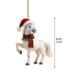 thumbnail image 3 of Christmas Horse Ornaments Christmas Tree Hanging Decorations Wooden Horse Decorations Vintage Animal Hanging Ornaments Western Theme Party Decor for Xmas Tree Home Decor（C), 3 of 5