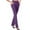Purple, variant on Women's Bell Bottom Trousers Slim Fit Knitted Micro Elastic Waistband Solid Color Straight Pants Fashion Elegant Work Long Pants Blue M