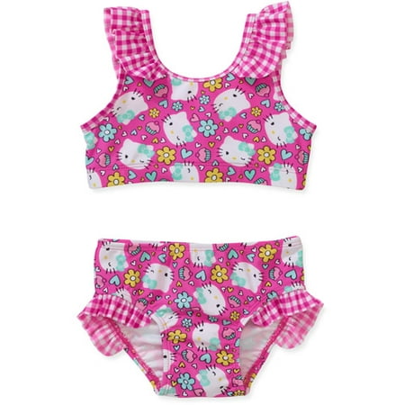 Hello Kitty Baby Girls' 2 Piece Gingham Bikini - Walmart.com
