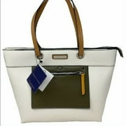 Adrienne Vittadini East West Tote Off White Zip Closure