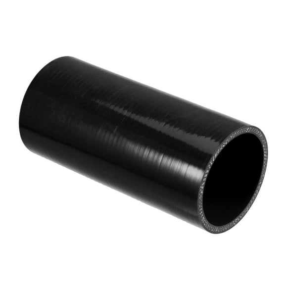 2.5" ID 6" Length 4-Ply Reinforced High Temp Straight Coupler Silicone Reducer Hose Black for Car