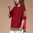 thumbnail image 5 of Oversized T Shirts for Women Crew Neck Short Sleeve Casual Tops Loose Fit Solid Color Soft Basic Blouses Tees (XL, Red), 5 of 6