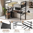 thumbnail image 2 of QinaQin Cama loft individual con escritorio en L, estructura metálica con barandal alto y escalera, ideal para recámara juvenil y ahorro de espacio, 2 of 7