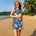 thumbnail image 3 of Naloa Forest Elk Print Women's Summer Spring Casual Beach Sundress,Vacation Sleeveless Tank Crewneck Loose Dresses, 3 of 7