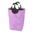thumbnail image 2 of Waterproof Collapsible Laundry Hamper, Dreamy Purple Bubble Aluminum Handle Laundry Bag Storage Basket, 50L, 2 of 6