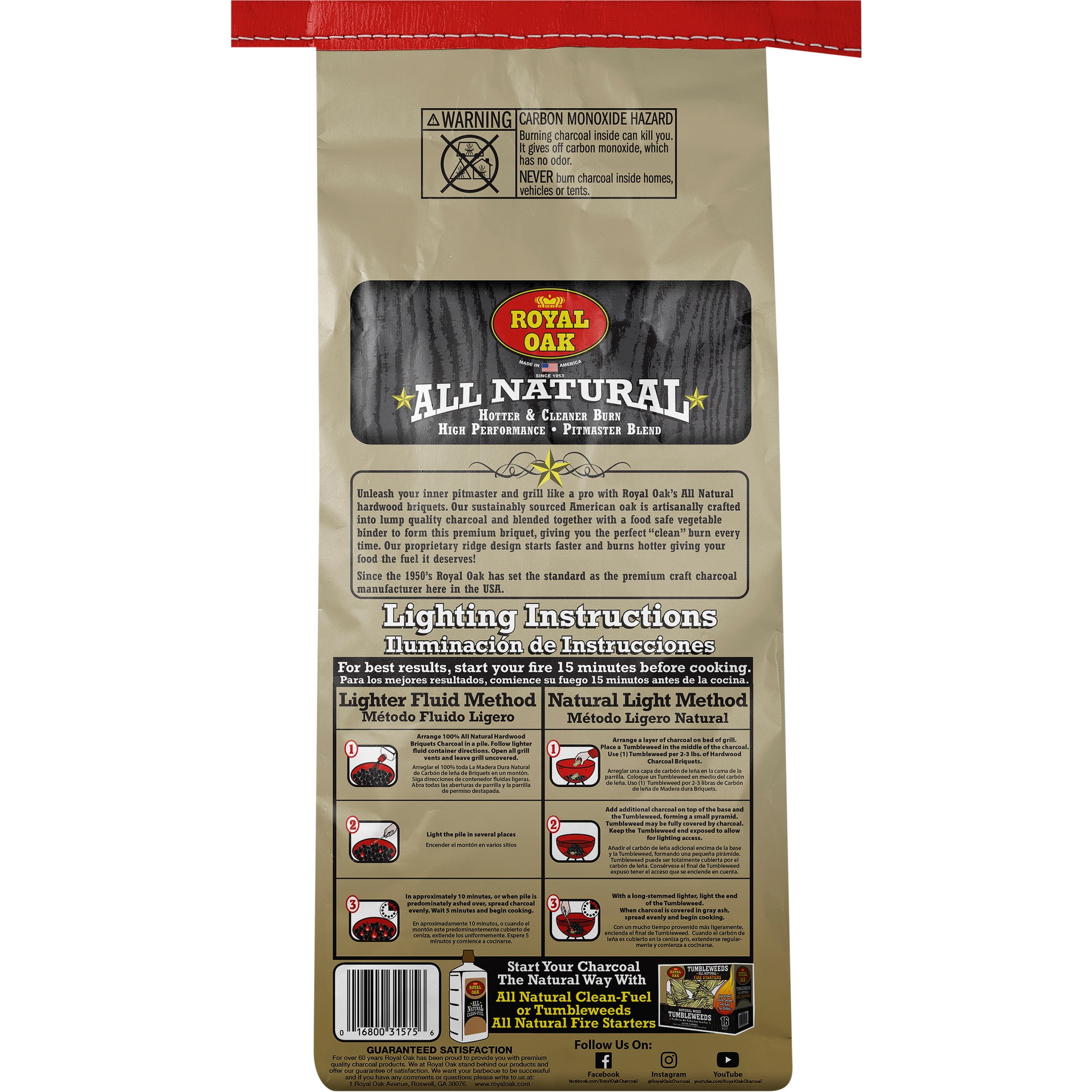 Royal Oak® 100% All Natural Hardwood Charcoal Briquets