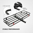 thumbnail image 3 of EastVita 500 Lbs Hitch Mount Cargo Carrier Basket Rear Luggage Rack Basket Fits 2" Receiver for Car Camping Traveling, Black Cargo Carrier Basket 53" x19" x 6", 3 of 8