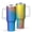 White-1, variant on 40oz Tumbler with Handle and Straw, Vacuum Insulated Stainless Steel Travel Mug, Fits Car Cup Holder, Neon Fluid Print
