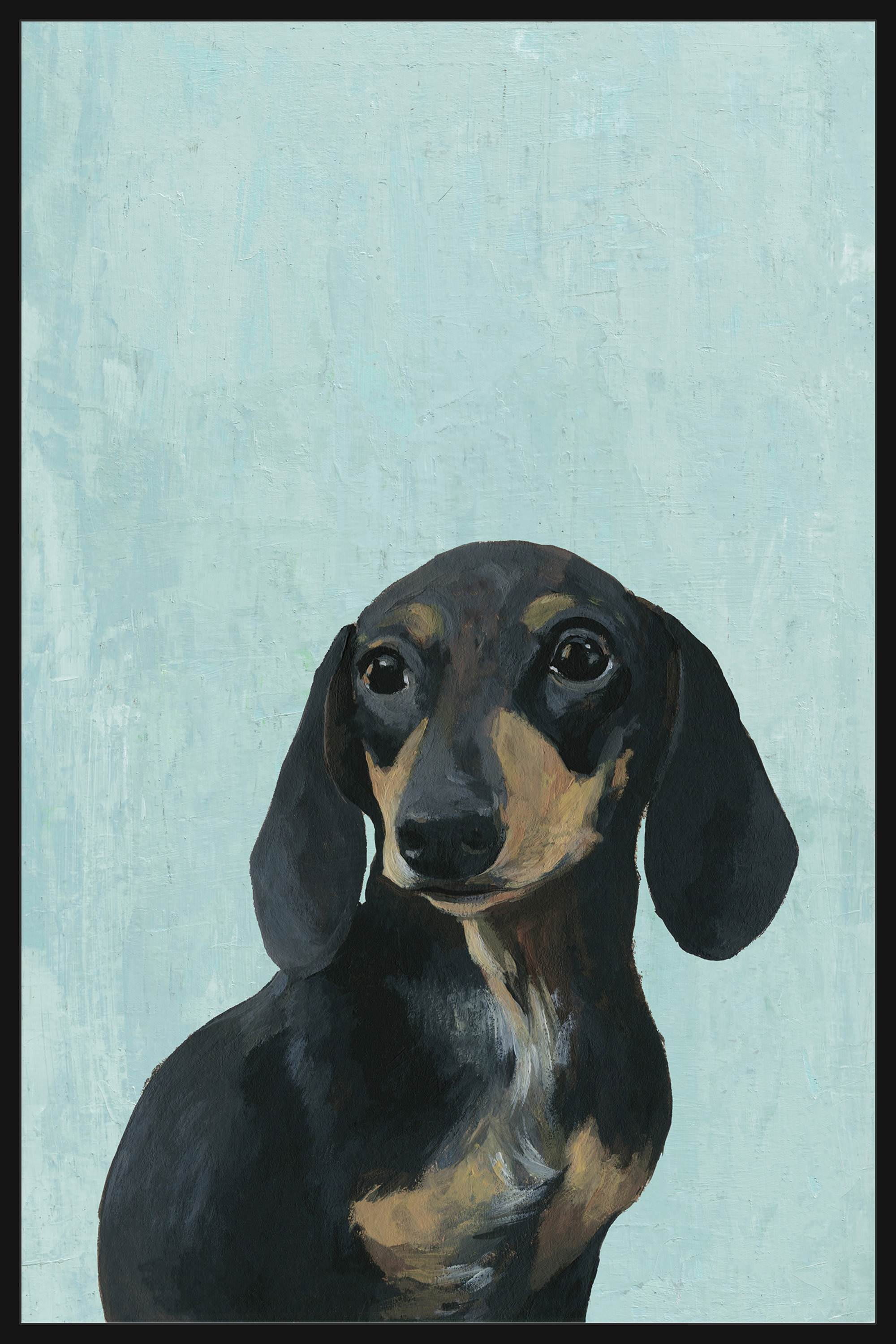 Marmont Hill "Wide Eyed Dog" Floater Framed Painting Print on Canvas