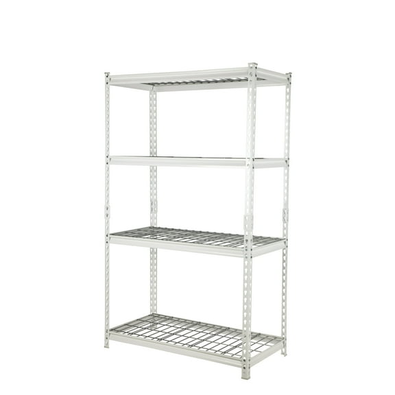 Juggernaut Storage 30"W x 12"D x 60"H 4-Shelf Steel Shelving, White