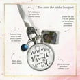 thumbnail image 5 of Wedding Bouquet Charm Missing You White Silver Tone Charm Photo Jewelry Blue Bead, 5 of 9