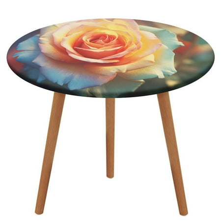 

Rose (9) Round Fitted Tablecloth Elastic Table Cover Waterproof Dining for Indoor Outdoor Decor Table Cloth