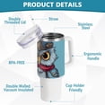 thumbnail image 4 of Owl Soldier 40 oz Tumbler with Handle Insulated&nbsp;Travel Mug&nbsp;Lid Straw Leak Proof Steel Vacuum Water Bottles Glasses Fits in Car Cup Holder, 4 of 7